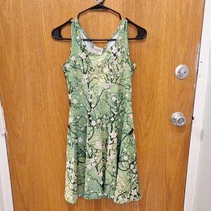 Cowcow green floral skater dress